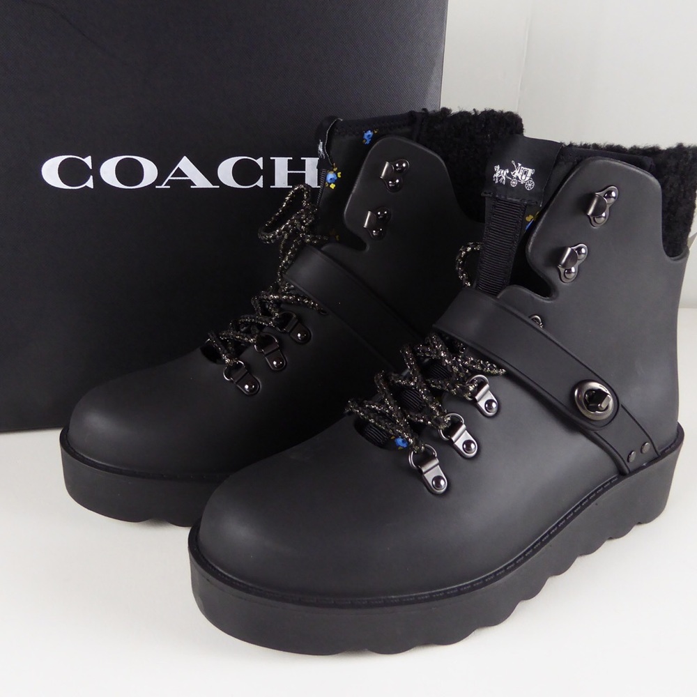 Coach Urban Hiker Rubber Bootie w Floral Liner NIB - Picture 1 of 8